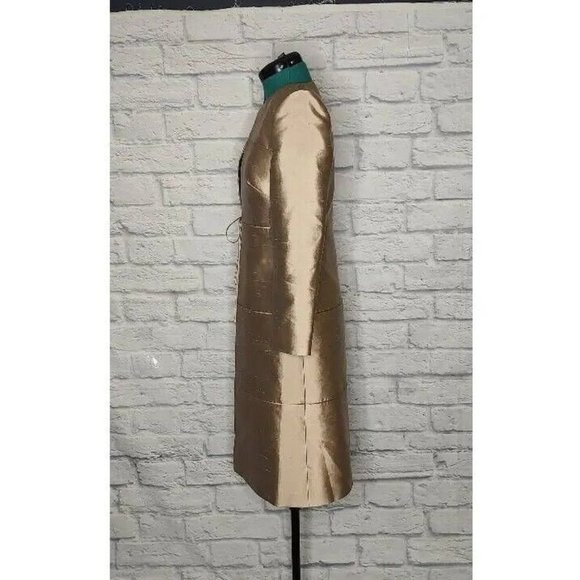 Montage By Mon Cheri Womens 2 piece Dress With  Jacket Beige Floral Keyhole 8 - Picture 4 of 10